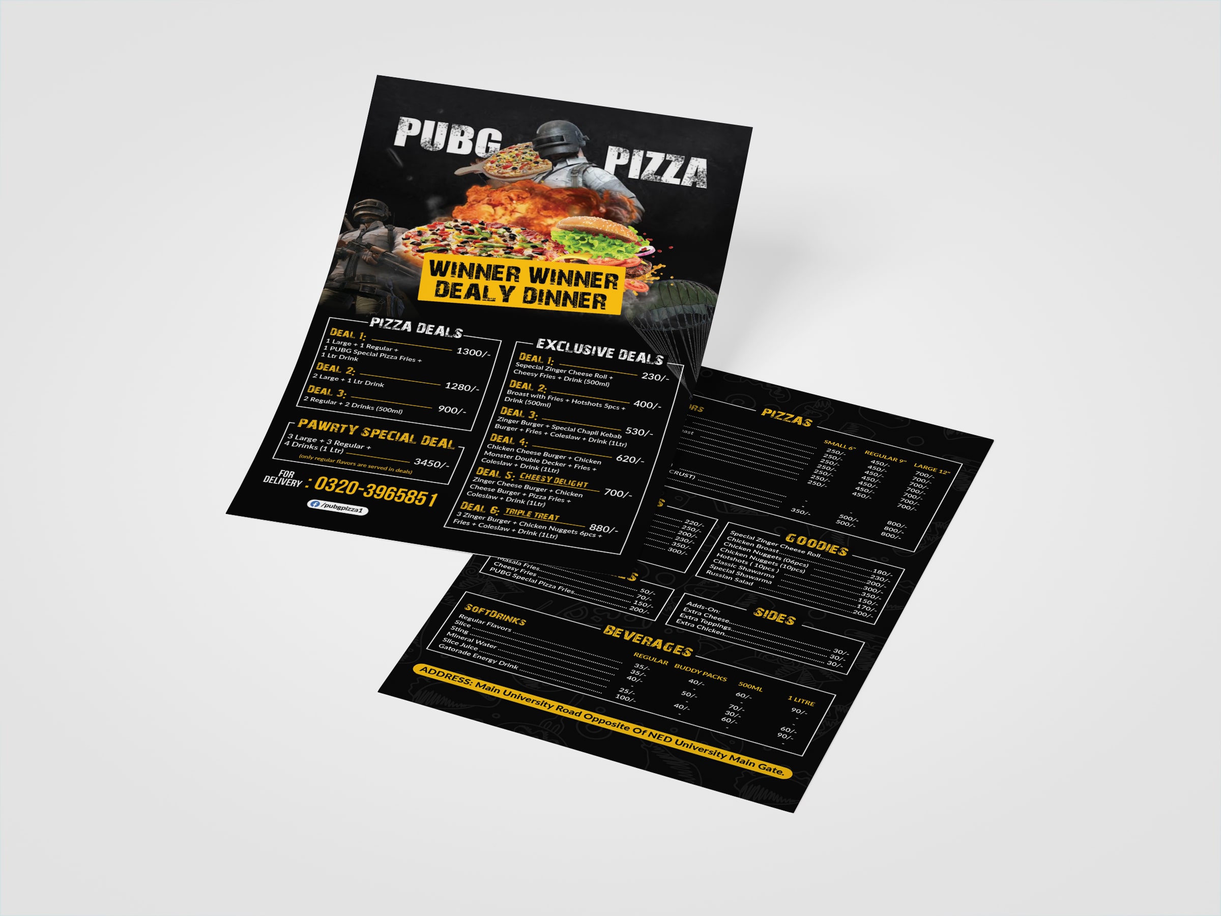 Modern double vertical flyer design sample in Abu Dhabi