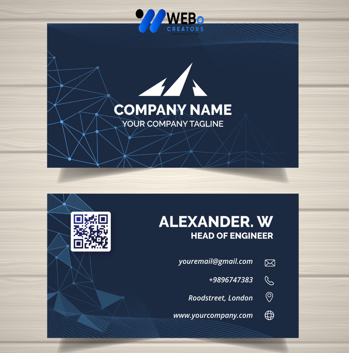 Elegant Professional Business card design with golden stripes Agency in Abu Dhabi