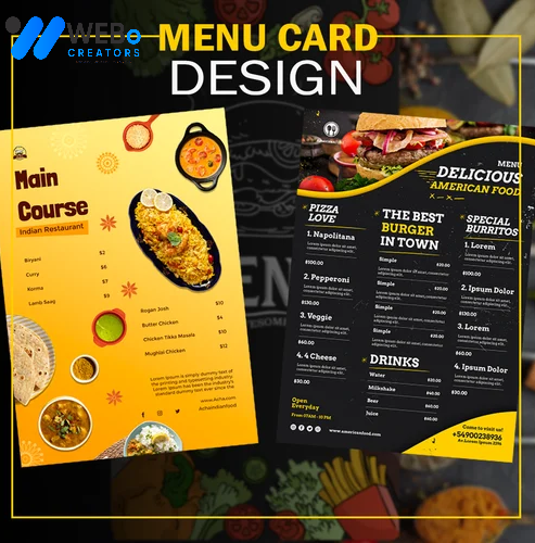 Restaurant digital menu board Abu Dhabi menu printing services online food menu design 2026