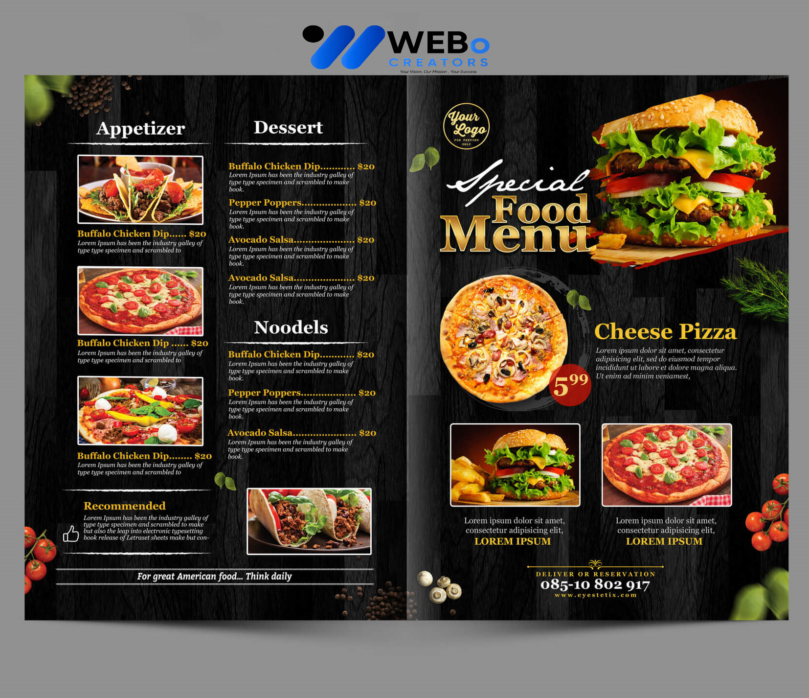 Modern restaurant menu design Abu Dhabi 2026 café menu layout food branding design services
